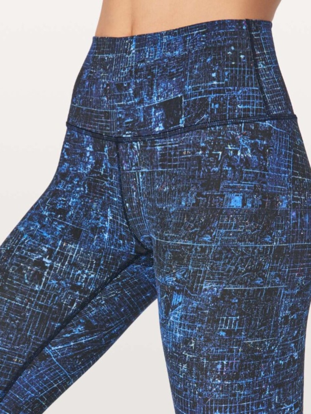 Lululemon Wunder Under Hi Rise City Lights Multi Black Tight Sz 4